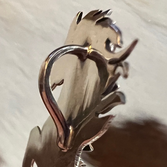 ❤️ Queen Pink Conch Decorative SS 925 Hand Stamp Statement Horse Pendant 2.14”L - Picture 10 of 16